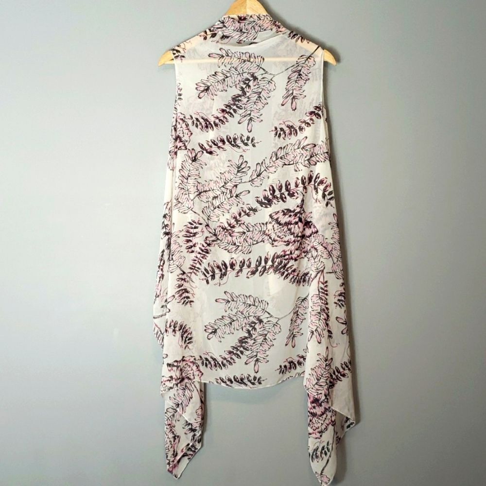 Floral Print Women's Scarf - Pink and White - Picture 4 of 8